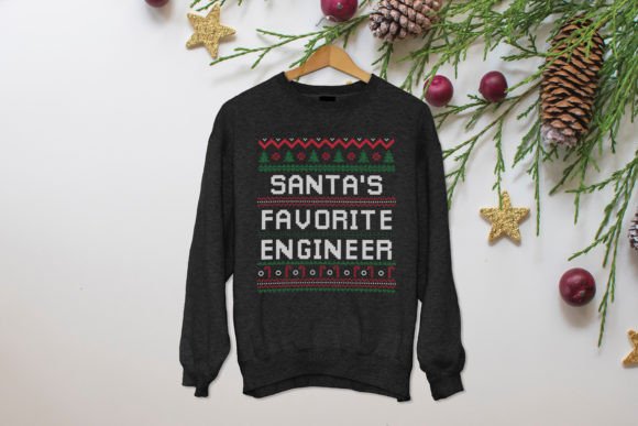 Santa's Favorite Engineer T-shirt Graphic T-shirt Designs By TeeRex