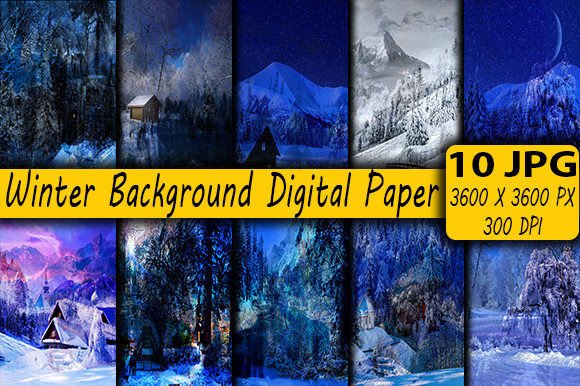 Winter Digital Paper 10 Files Graphic Backgrounds By raqibul_graphics