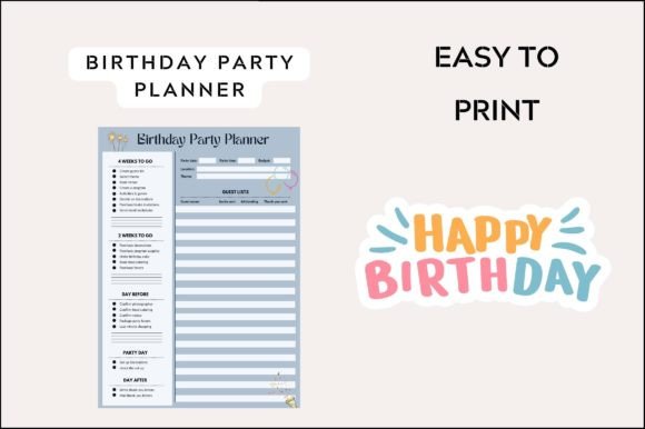 Birthday Party Planner Invitation Graphic Print Templates By Realtor Templates