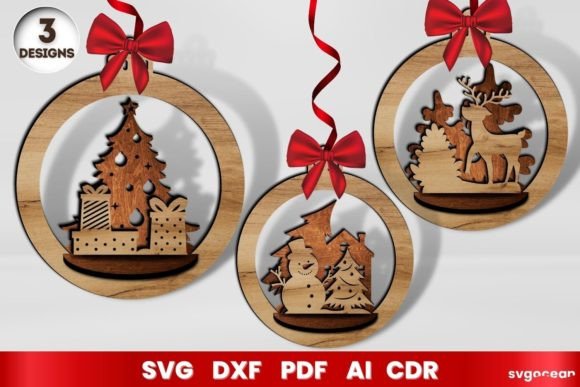 Laser Cut Christmas Toys SVG Graphic 3D Christmas By SvgOcean