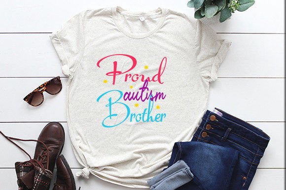 Proud Autism Brother Grafica Design di T-shirt Di SK Booth