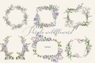 Watercolor Purple Wildflowers Set Graphic Illustrations By Patishop Art 6