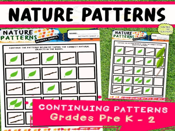 Continuing Patterns Outdoor Worksheets Graphic 1st grade By Saving The Teachers