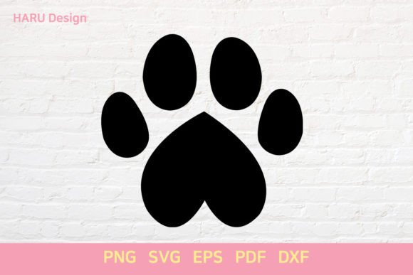 Dog Paw Heart Graphic Crafts By HARUdesign