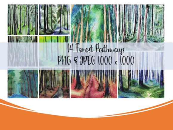 Forest Pathways Graphic Illustrations By Artistology