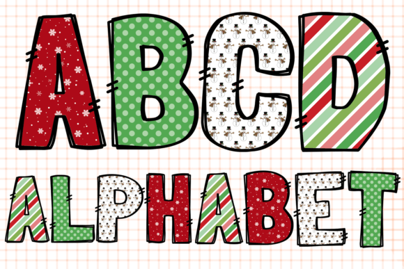 Funny Christmas Alphabet a-Z Sublimation Graphic Graphic Templates By auaino.art
