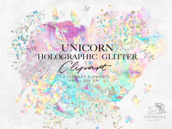 Holographic Alcohol Ink Clipart Graphic Illustrations By AnemonaEstudio