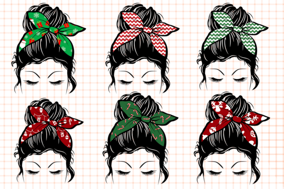 Merry Christmas Messy Bun Sublimation Graphic Graphic Templates By auaino.art