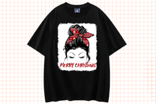 Merry Christmas Messy Bun Sublimation Graphic Graphic Templates By auaino.art 2