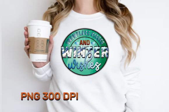 Snowflake Kisses and Winter Wishes Png Illustration Designs de T-shirts Par Design master