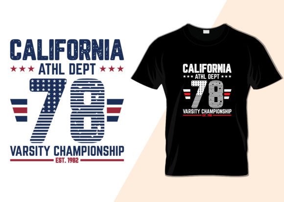 California 78 Varsity Championship Graphic T-shirt Designs By Graphics store
