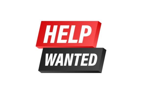 Help Wanted Icon, Sign. Help Wanted Labe Gráfico Ilustraciones Imprimibles Por DG-Studio