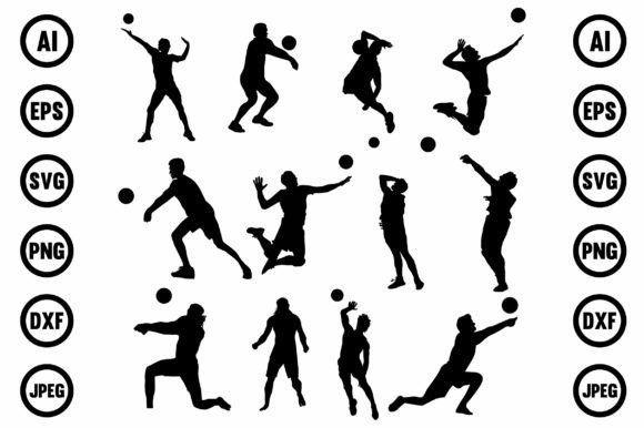 Volleyball Silhouette Graphic Crafts By TRANSFORM20