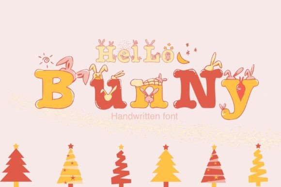 Hello Bunny Dekorative Schriftarten Schriftart Von PeamCreations