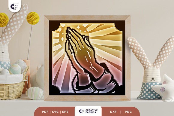 Praying Hand 3D Shadow Box Paper Cut Ostern 3D SVG-Plotterdatei Von Creative Fabrica Crafts