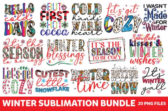 Winter Sublimation Bundle Graphic Print Templates By MightyPejes