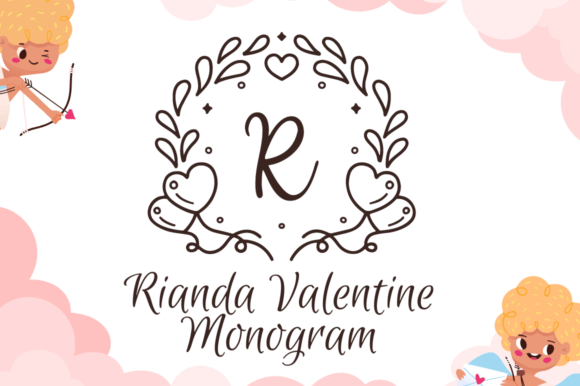 Rianda Valentine Monogram Dekorative Schriftarten Schriftart Von attypestudio