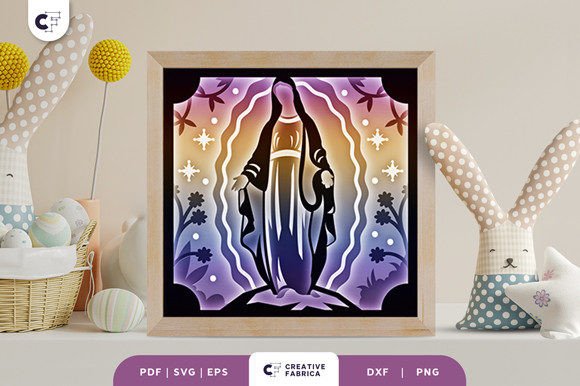 Virgin Mary 3D Shadow Box Ostern 3D SVG-Plotterdatei Von Creative Fabrica Crafts