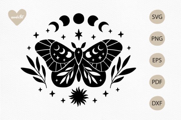 Celestial Butterfly SVG, Moon Moth SVG Graphic Crafts By alenakoval_art