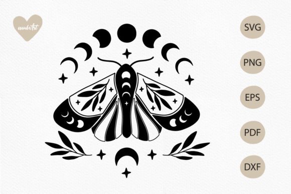 Moon Butterfly SVG, Mystical Moth SVG Graphic Crafts By alenakoval_art