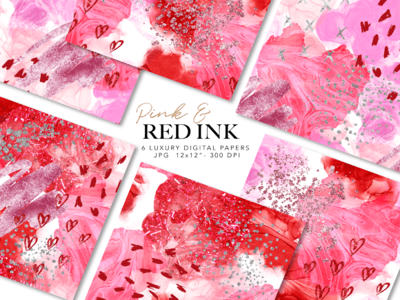 Pink and Red Watercolor Backgrounds Grafik Papier Texturen Von AnemonaEstudio