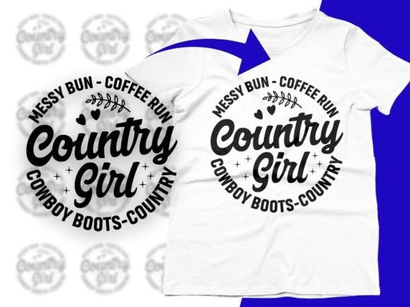 Messy Bun Coffee Run Cowboy Boots Svg Graphic Crafts By CraftDesigns