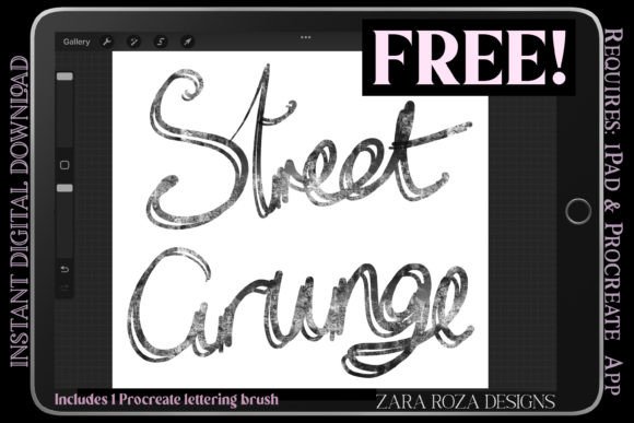 Street Grunge Procreate Lettering Brush Gráfico Pincéis Por ZaraRozaDesigns