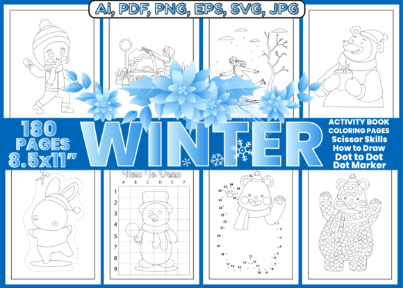 Winter Activity Book for Kids Graphic Coloring Pages & Books Kids By Design Zone
