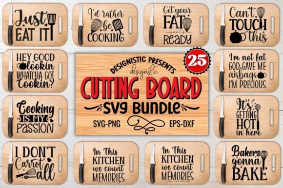 Cutting Board SVG Bundle Graphic Crafts By Design's Dark