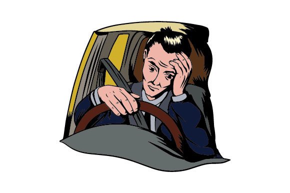 Man Inside a Car, Driver Front Side View - Comic Style Cars Craft Cut File By Creative Fabrica Crafts