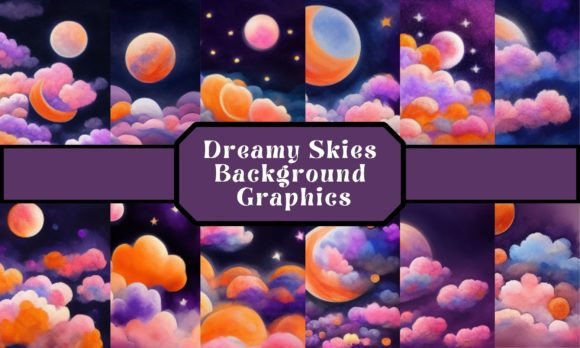 Dreamy Pastel Skies Backgrounds Graphic Grafika Tła Przez Paper Clouds Studio