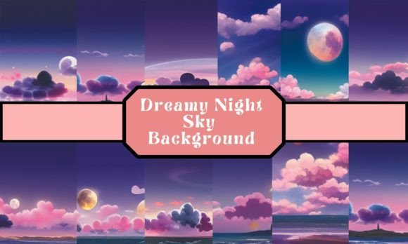 Dreamy Purple NightSky Beach Backgrounds Graphic Backgrounds By Paper Clouds Studio