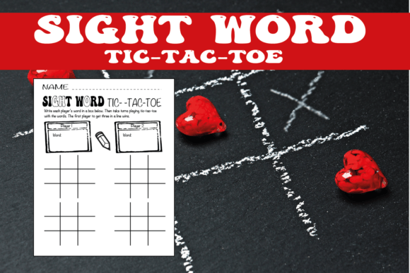 Sight Word Tic-Tac-Toe Activity Grafica Schede e Materiali Didattici Di Little-Learners-Oasis
