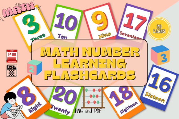 Math Number Learning Flashcards for Kids Graphic PreK By Lilian Lily Digital Products