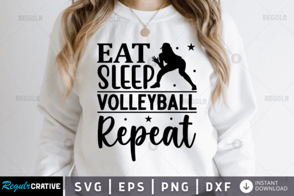 Eat Sleep Volleyball Repeat Grafik Plotterdateien Von Regulrcrative