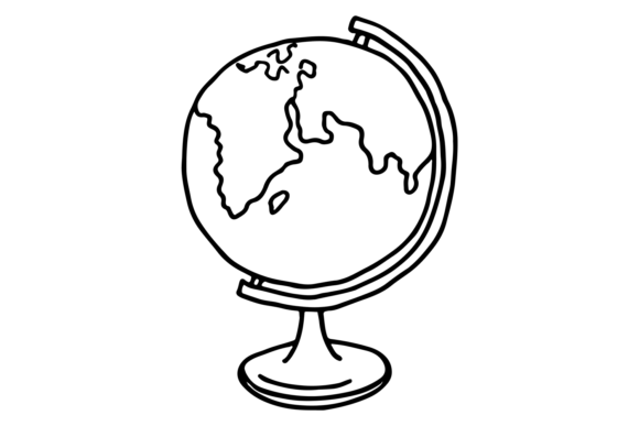 Globe Icon. School Geography Tool. World Graphic Illustrations By onyxproj
