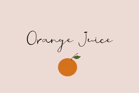 Orange Juice Skript-Schriftarten Schriftart Von Cotton White Studio