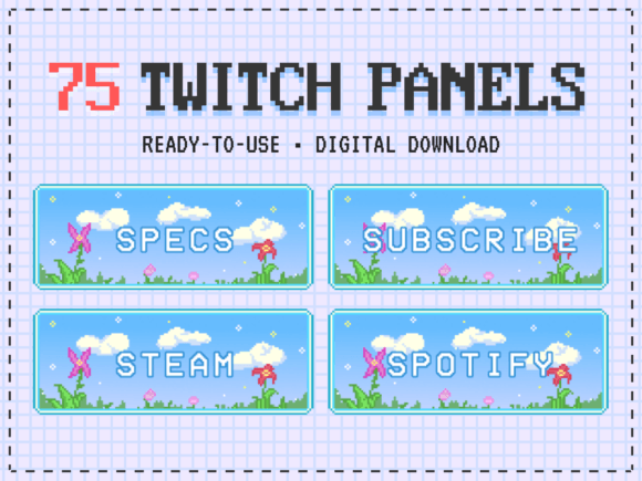 Sky - 75 Twitch Panels for Stream Graphic Social Media Templates By fromporto