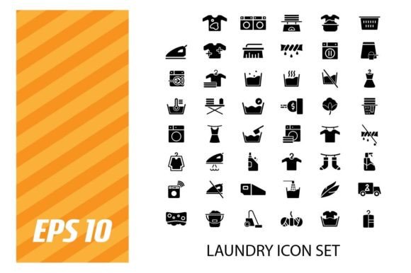 Laundry and Wash Icon Set Illustration Icônes Par Hoeda80
