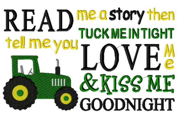 Read Me a Story Tractor Reading Pillow Babies & Kids Quotes Embroidery Design By Reading Pillows Designs