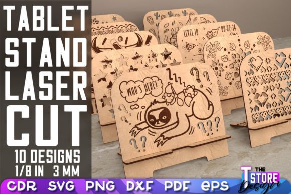 Tablet Stand Laser Cut SVG | Funny SVG Graphic Crafts By The T Store Design