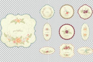 Watercolor Floral Labels Collection Graphic Illustrations By mehide021 3