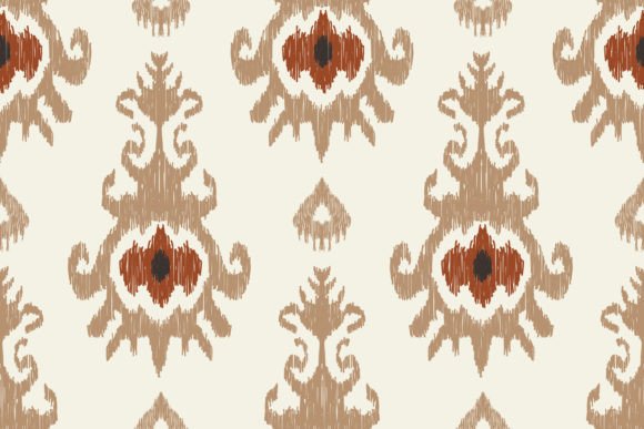 African Ikat Floral Paisley Pattern Gráfico Padrões de Papel Por anchalee.thaweeboon