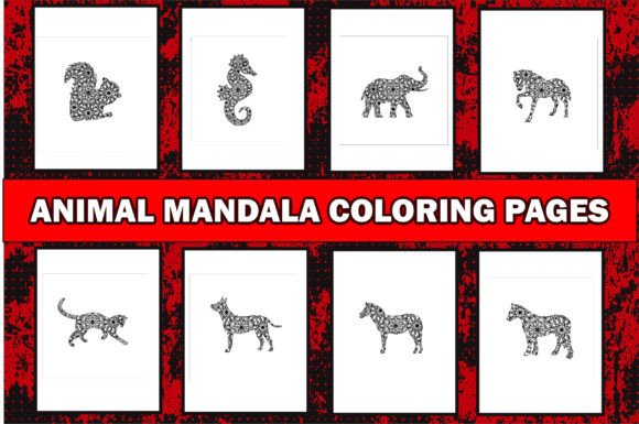 Animal Mandala Coloring Page for Adult Gráfico Interiores KDP Por GRAPHICWIZARD