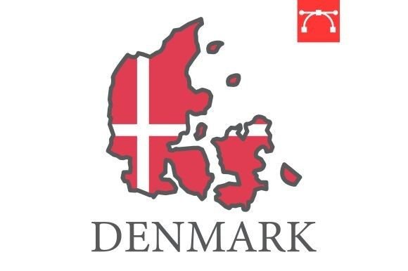 Map of Denmark Color Line Icon Graphic Icons By Fox Design
