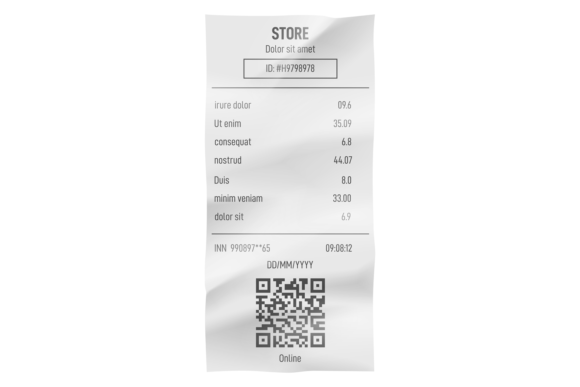Store Cashier Checkout Bill. Realsitic P Graphic Illustrations By ladadikart