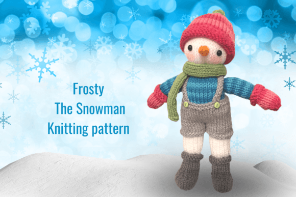 Snowman Toy Knitting Pattern Graphic Knit Toys & Dolls By L.T.Marshall