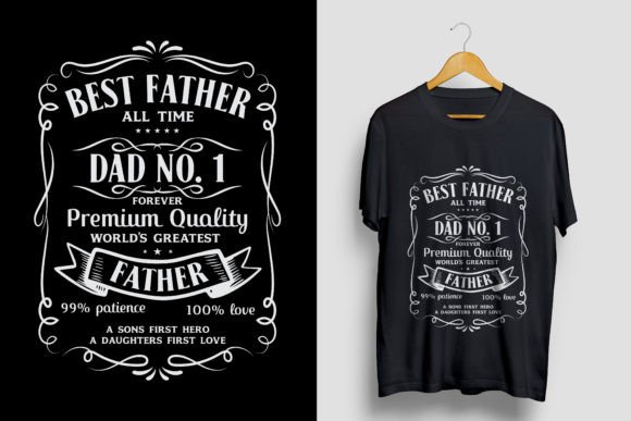 Best Father All Time Dad No 1 T-shirt Graphic T-shirt Designs By TeeRex