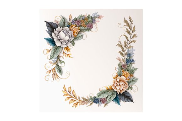 Floral Garland Design - V22 Illustration Illustrations Imprimables Par Alavays