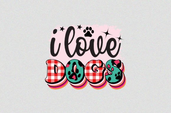 I Love Dogs Illustration Designs de T-shirts Par SVGArt